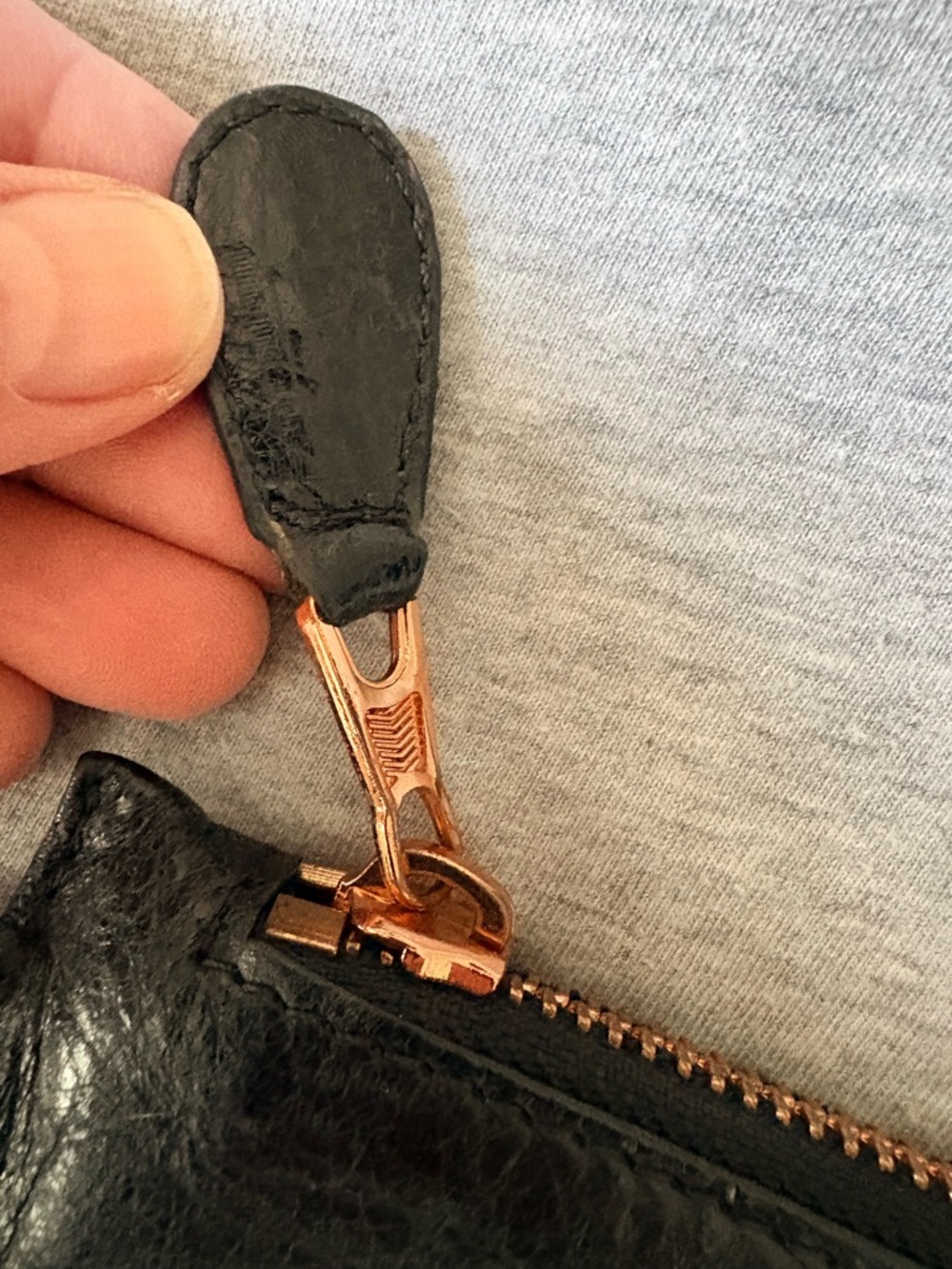 Balenciaga Black Leather Wristlet Clutch with Rose Gold Hardware - Picture 8 of 13
